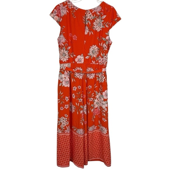 Chris McLaughlin Orange Floral Wide Leg Belted Jumper – Size 16 - Picture 2 of 12